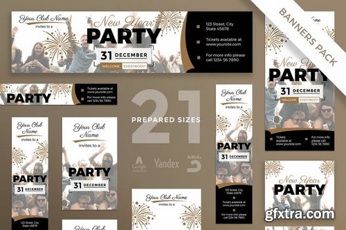 NewYear Party Social Media Banner Flyer and Poster Pack Template 2