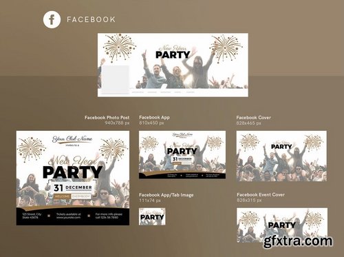 NewYear Party Social Media Banner Flyer and Poster Pack Template 2