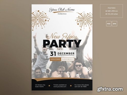 NewYear Party Social Media Banner Flyer and Poster Pack Template 2