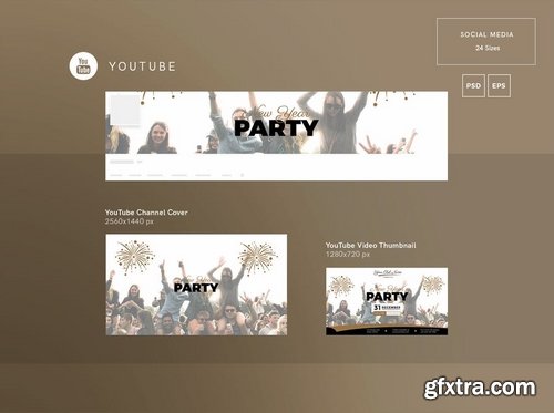 NewYear Party Social Media Banner Flyer and Poster Pack Template 2