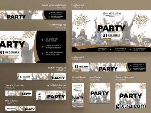 NewYear Party Social Media Banner Flyer and Poster Pack Template 2