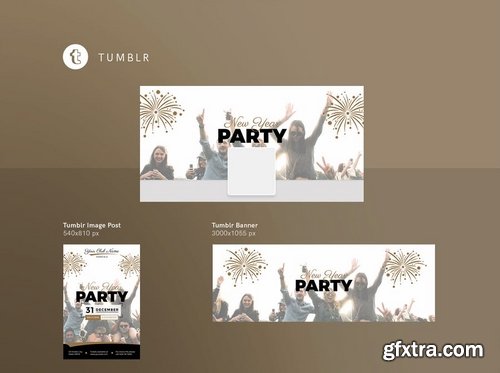 NewYear Party Social Media Banner Flyer and Poster Pack Template 2