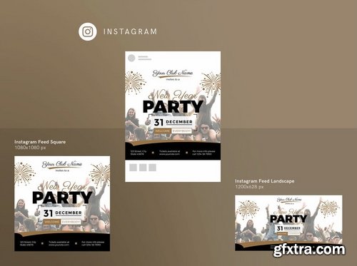 NewYear Party Social Media Banner Flyer and Poster Pack Template 2