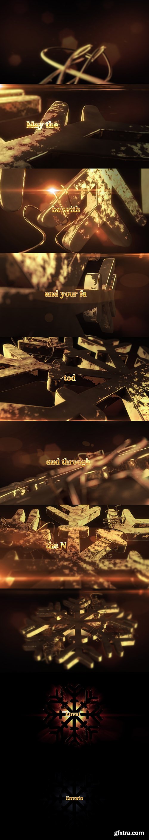 Videohive 3D Gold Christmas | Titles - Opener 19104526