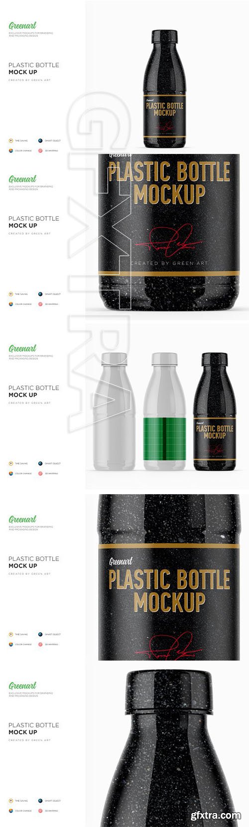 CreativeMarket - Glossy Plastic Dairy Bottle Mockup 2760891