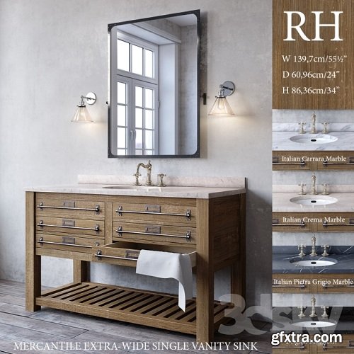 MERCANTILE EXTRA-WIDE SINGLE VANITY SINK