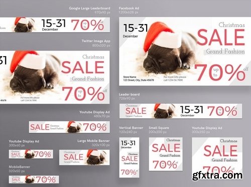 Christmas Sale Banner Social Media Pack Template