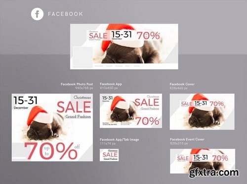 Christmas Sale Banner Social Media Pack Template