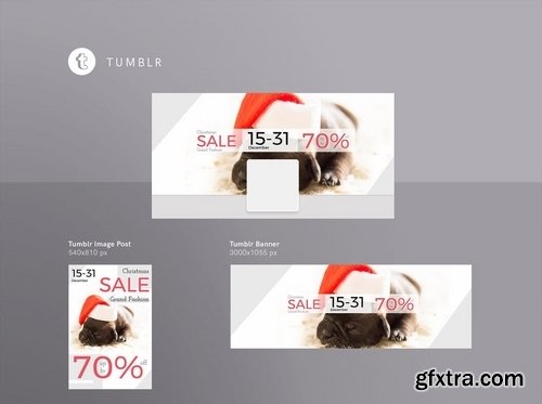 Christmas Sale Banner Social Media Pack Template