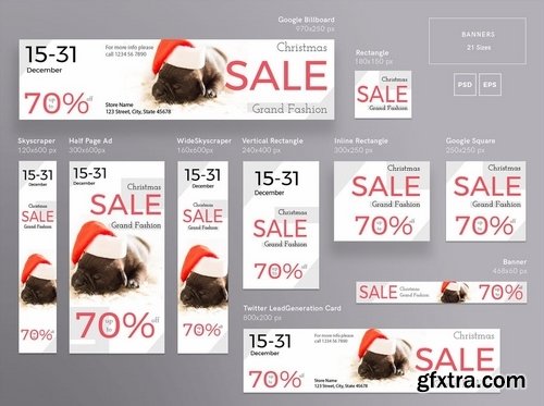 Christmas Sale Banner Social Media Pack Template