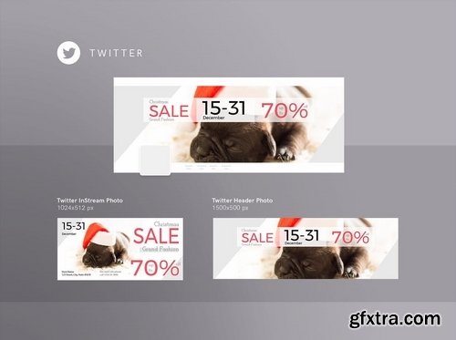 Christmas Sale Banner Social Media Pack Template