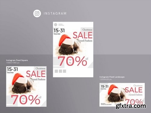 Christmas Sale Banner Social Media Pack Template