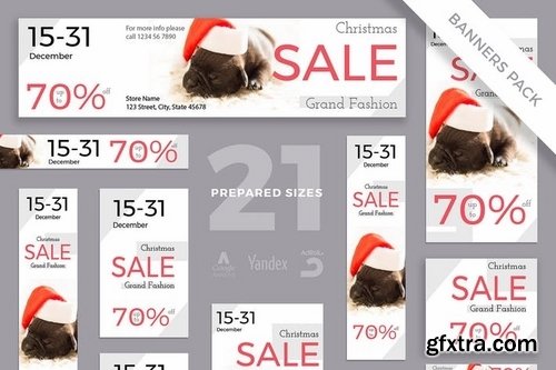 Christmas Sale Banner Social Media Pack Template