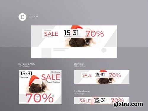 Christmas Sale Banner Social Media Pack Template