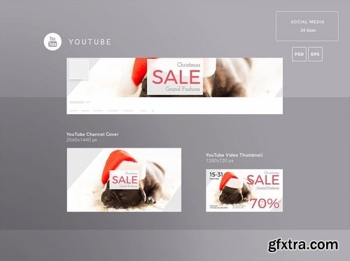 Christmas Sale Banner Social Media Pack Template