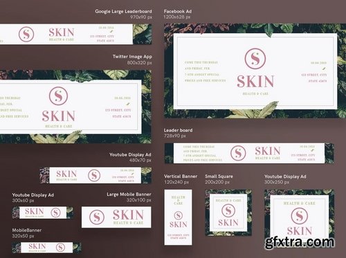 Beauty Salon Banner Pack Social Media Business Card Flyer and Poster Templates