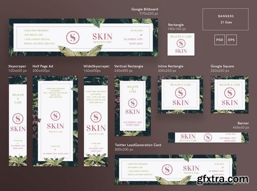 Beauty Salon Banner Pack Social Media Business Card Flyer and Poster Templates