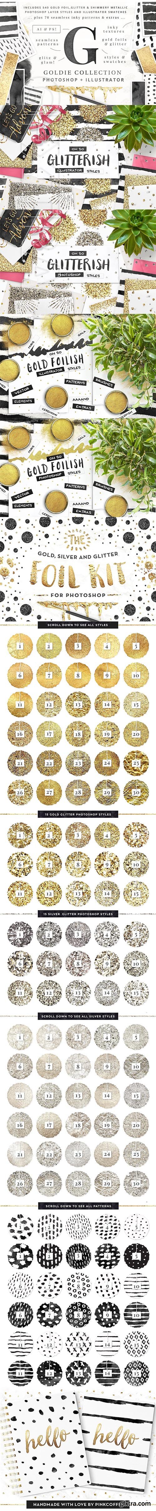 CreativeMarket - 540 Gold & Shimmer Styles & Swatches 2927032