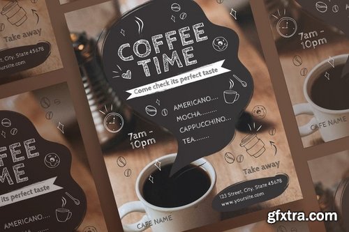 Coffee Cafe Social Media Pack Flyer and Poster Banner Pack Template