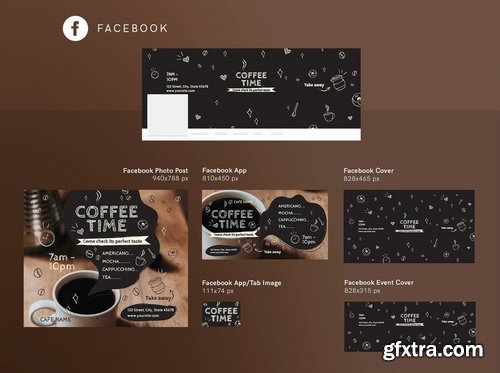 Coffee Cafe Social Media Pack Flyer and Poster Banner Pack Template