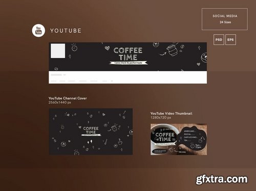 Coffee Cafe Social Media Pack Flyer and Poster Banner Pack Template