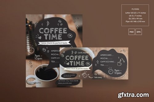 Coffee Cafe Social Media Pack Flyer and Poster Banner Pack Template