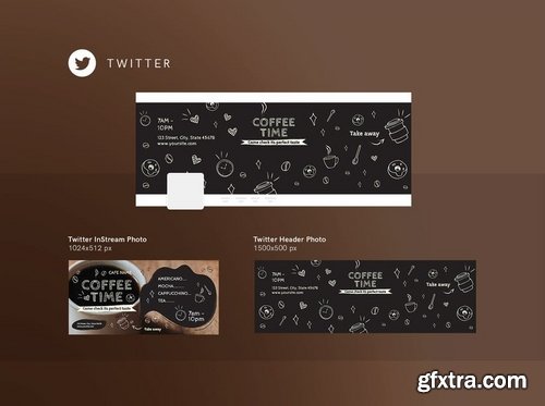 Coffee Cafe Social Media Pack Flyer and Poster Banner Pack Template