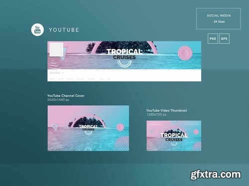 Travel Agency Social Media Pack Flyer and Poster Banner Pack Template