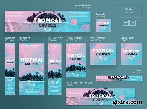 Travel Agency Social Media Pack Flyer and Poster Banner Pack Template