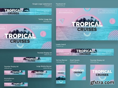 Travel Agency Social Media Pack Flyer and Poster Banner Pack Template