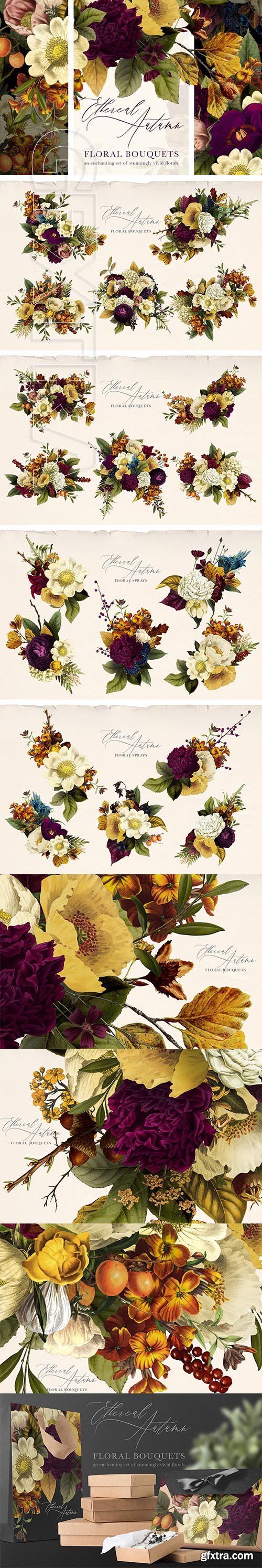 CreativeMarket - Ethereal Autumn Floral Bouquets 2888795