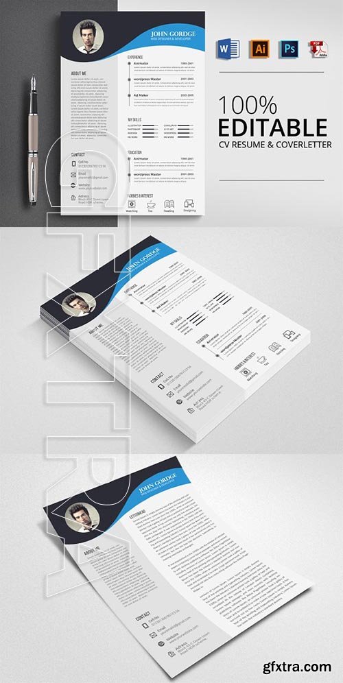 CreativeMarket - Clean Ms Word CV Resume Template 2862488