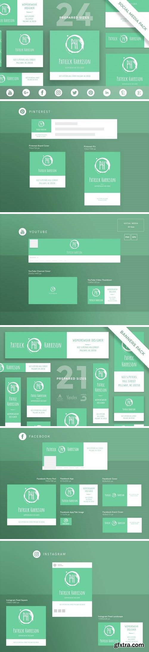 Fashion Style Banner, Social Media Pack Template