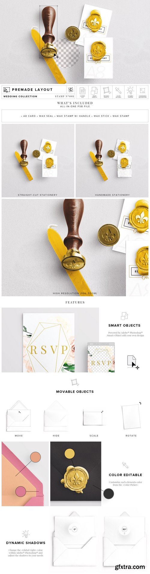 CM - Wax Stamp & A8 Card Mockup 2763447