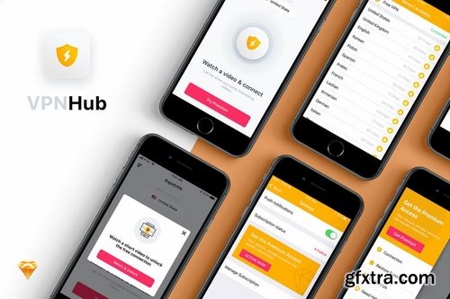 VPNHub Mobile UI Concept