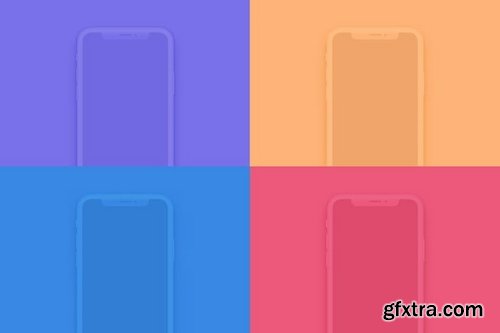 iPhone X - 4 Colored Mockups