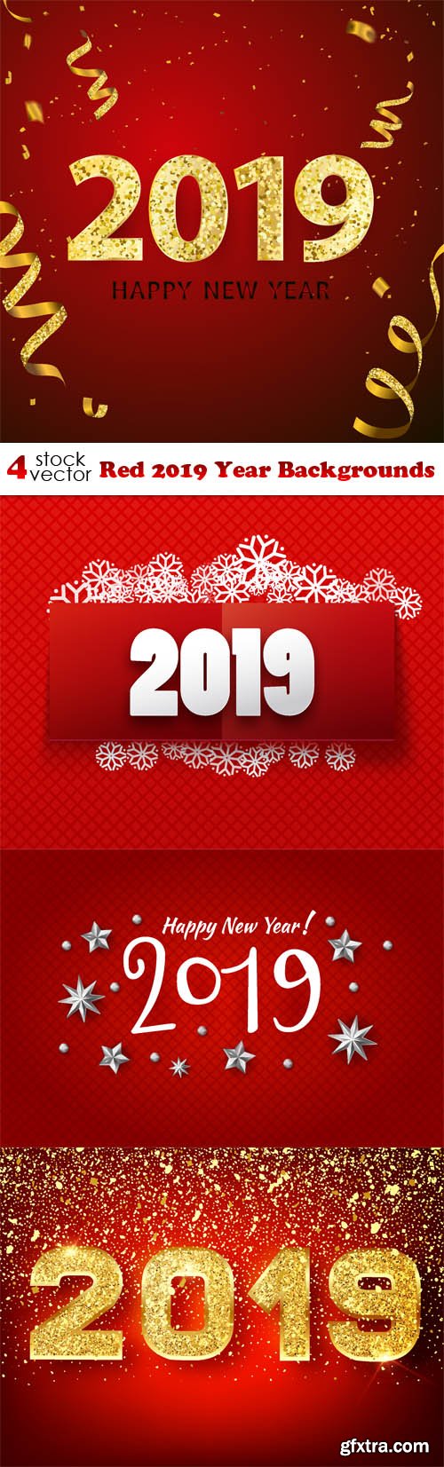 Vectors - Red 2019 Year Backgrounds