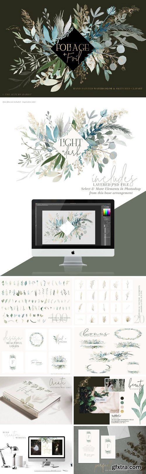 CM - Foliage + Foil - Botanical Clipart 2923950