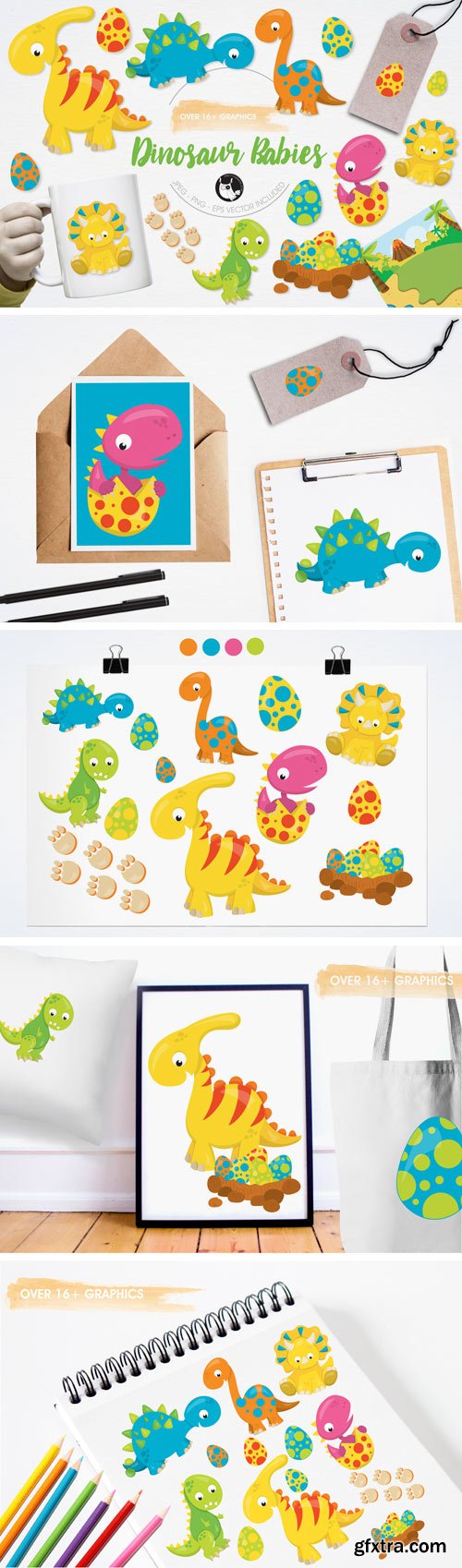 Designbundles - Dinosaur Babies Graphics and Illustrations 14670