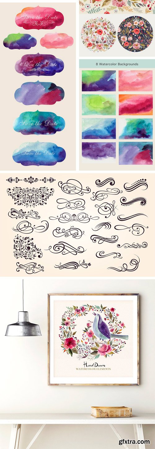 CM - Hand Drawn Watercolor Set 1177832