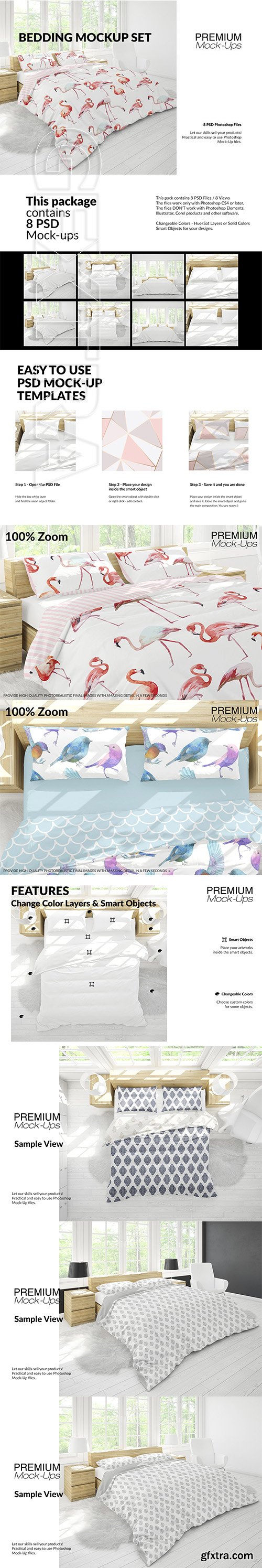 CreativeMarket - Bedding Mockup Set 2930610