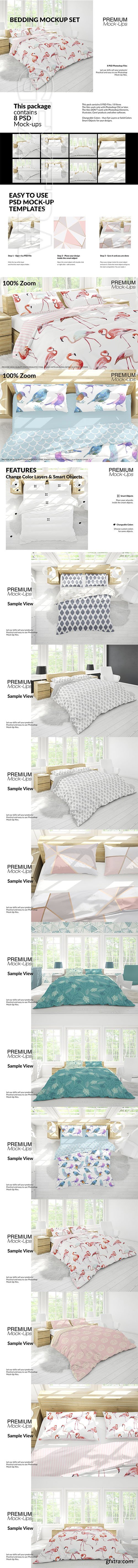 CreativeMarket - Bedding Mockup Set 2930610