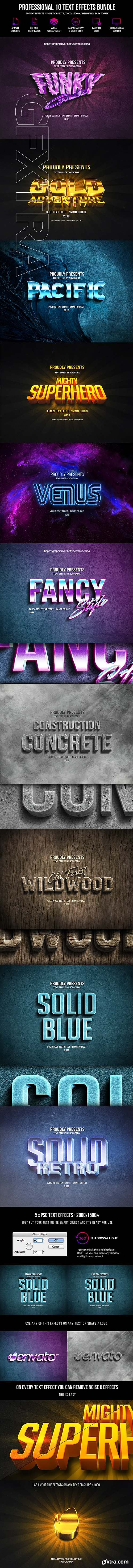 GraphicRiver - Professional 10 Text Effects Bundle 22563076