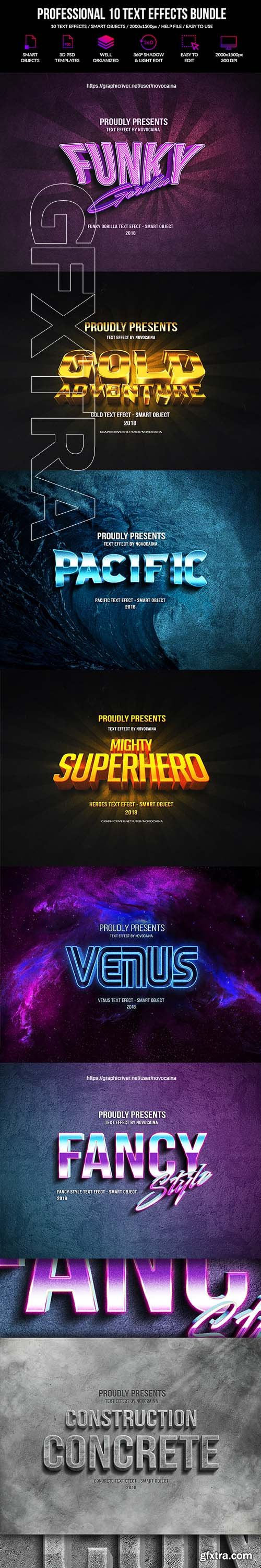 GraphicRiver - Professional 10 Text Effects Bundle 22563076