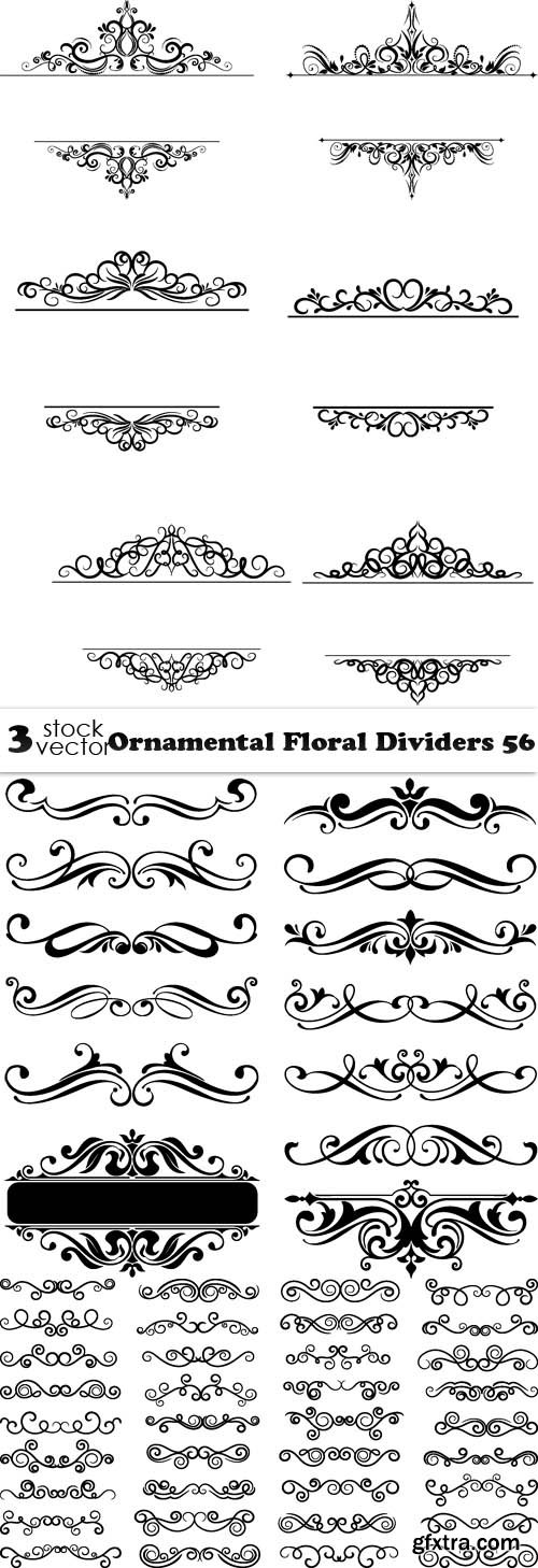 Vectors - Ornamental Floral Dividers 56