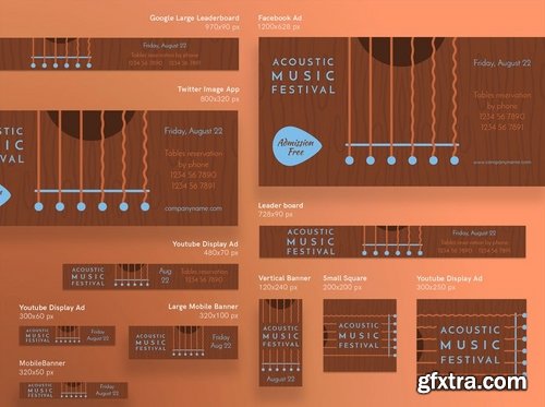 Music Festival Flyer and Poster Banner and Social Media Pack Templates