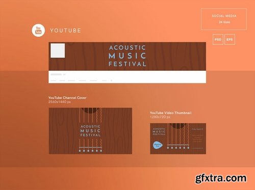 Music Festival Flyer and Poster Banner and Social Media Pack Templates