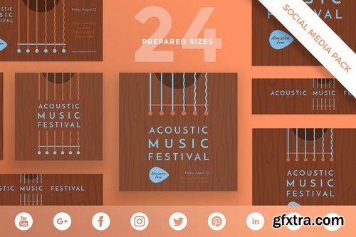 Music Festival Flyer and Poster Banner and Social Media Pack Templates