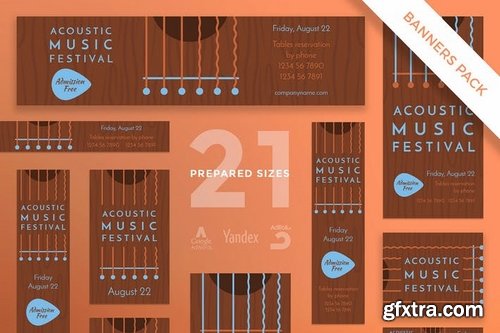 Music Festival Flyer and Poster Banner and Social Media Pack Templates