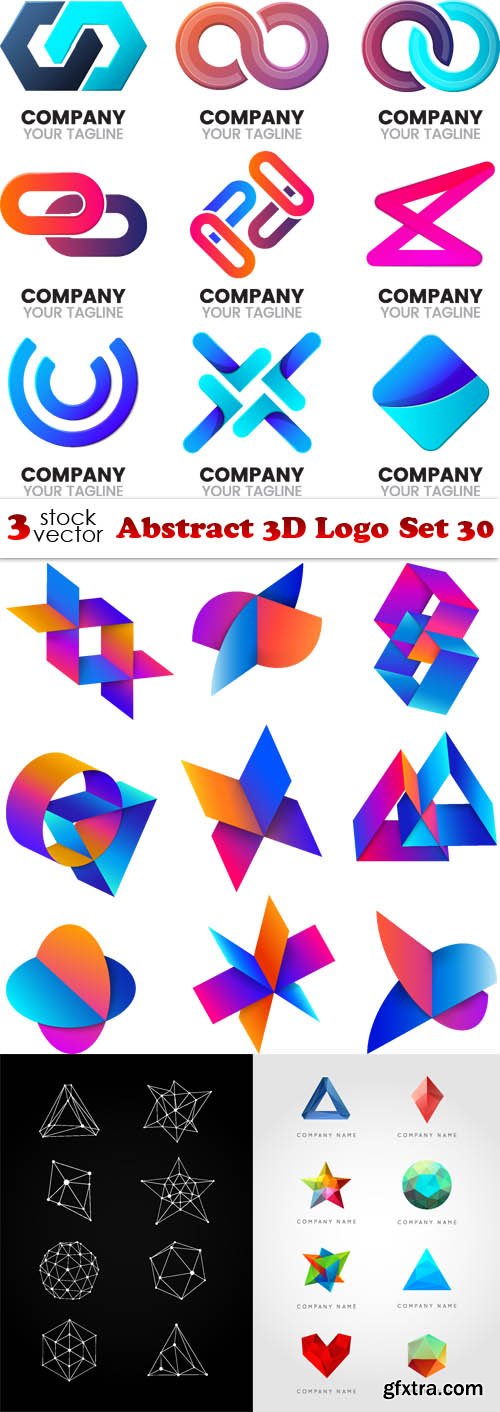 Vectors - Abstract 3D Logo Set 30